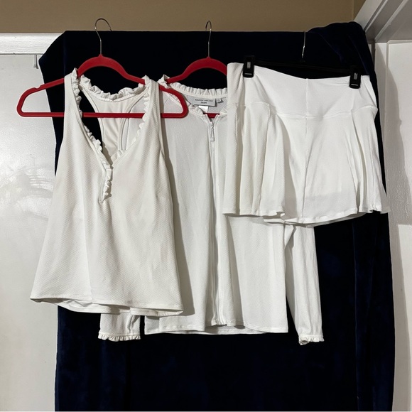 Beach House Swim White Textured Fabric 3 piece Resort Wear/Bathing Suit - Picture 1 of 11